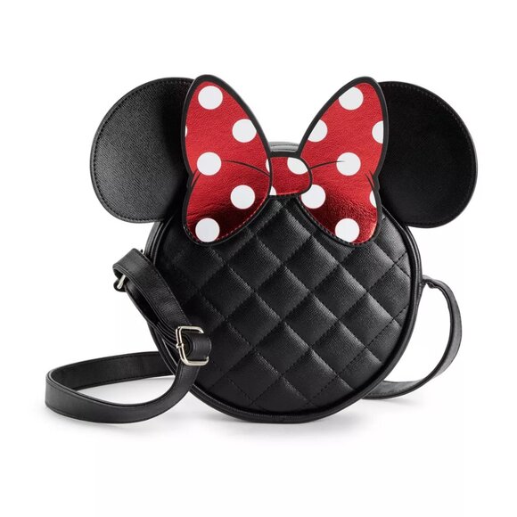 Disney Minnie Mouse Quilted Crossbody Purse with Mickey Mouse Card Wallet - Picture 4 of 12